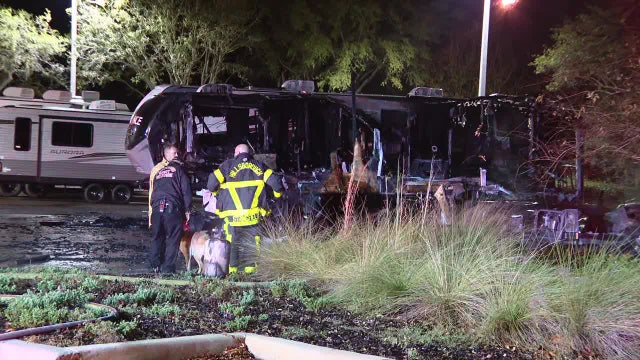 Multiple RVs destroyed in early-morning fire at dealership in Dover