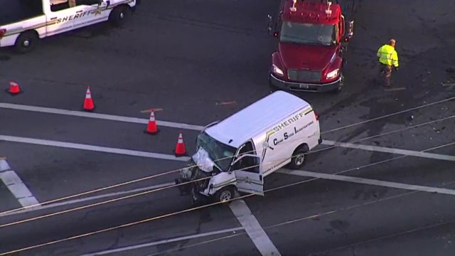 Polk County Sheriff's Office crime scene van involved in Winter Haven crash
