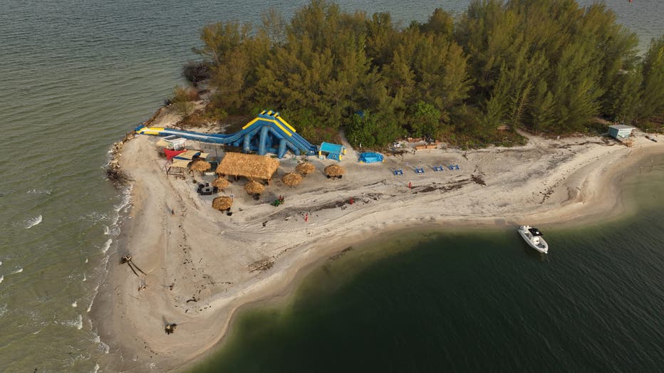 Aerial view of Beer Can Island. Image is courtesy Judge Public Relations. 