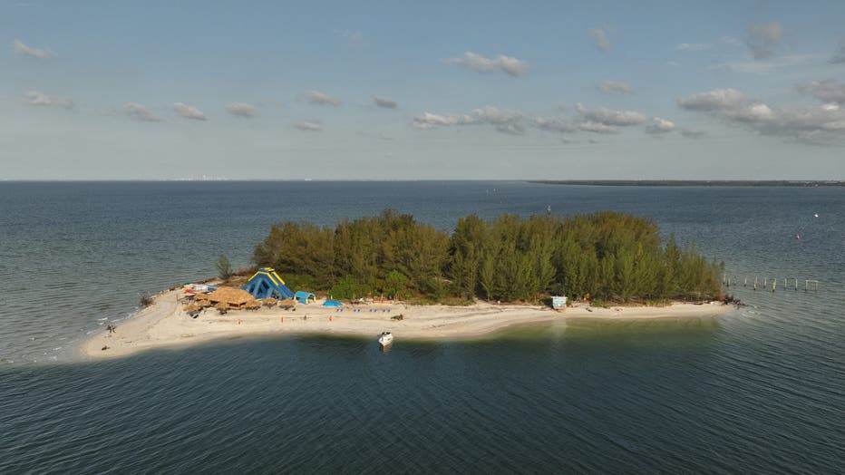 Aerial view of Beer Can Island. Image is courtesy Judge Public Relations. 