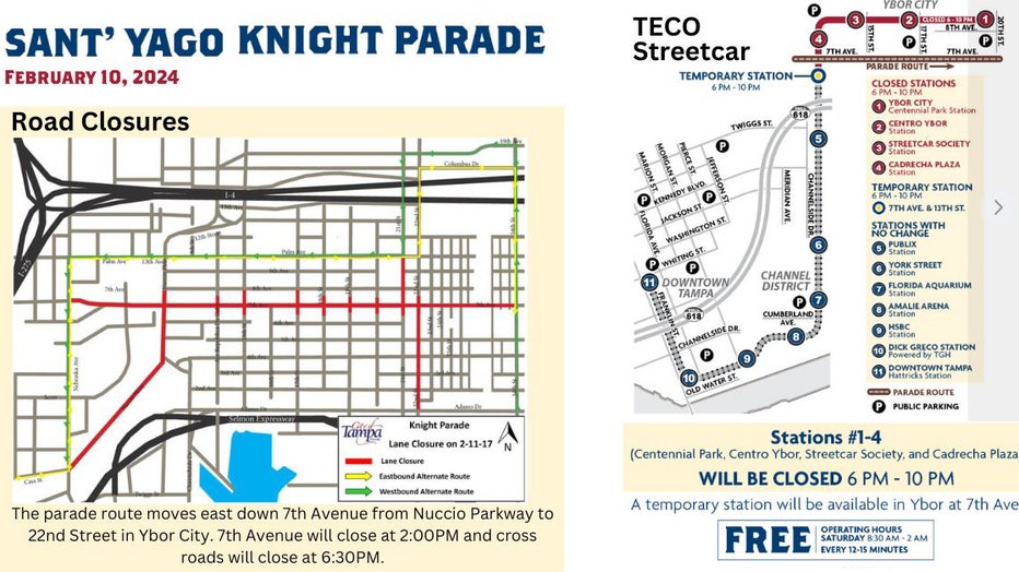 Knight Parade route courtesy of the city of Tampa. 
