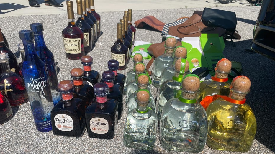 Deputies found 50 bottles of liquor in the suspect's vehicle. Image is courtesy of the Charlotte County Sheriff's Office.
