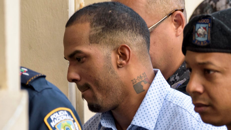 Tampa Bay Rays Dominican baseball shortstop Wander Franco, who faces an accusation of molesting an underage girl, arrives in court under heavy escort in Puerto Plata, in Dominican Republic, on January 5, 2024. The hearing was being held behind closed doors and Franco, 22, who is eligible for the Major League Baseball All-Star Game in the 2023 season, did not make a statement before entering. The baseball player and the mother of the 15-year-old girl were charged with "the crimes of commercial sexual exploitation and money laundering." (Photo by AFP) (Photo by STR/AFP via Getty Images)
