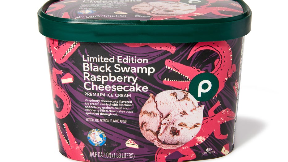 Pictured: Publix black swamp raspberry cheesecake ice cream.