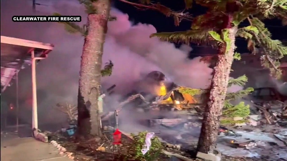 Multiple people were killed when a plane crashed into a Clearwater mobile home park on Thursday night. Image is courtesy of Clearwater Fire Rescue.
