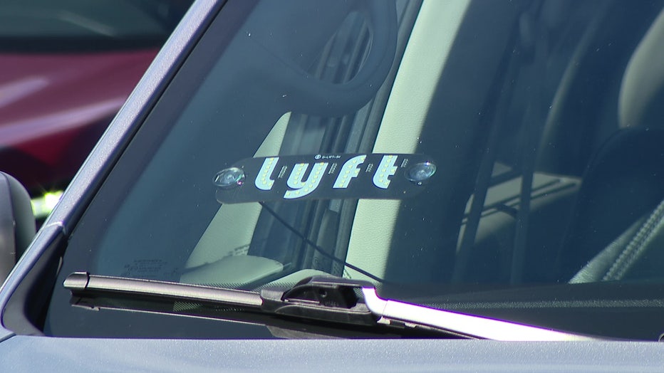 Lyft car at TPA rideshare rally