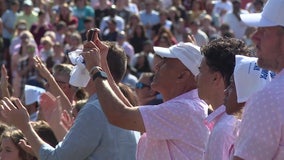 Tony Dungy attends Grace Family Church's Easter services in Raymond James Stadium