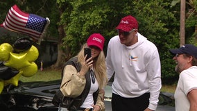 Super Bowl champion Rob Gronkowski and model Camille Kostek give Tampa veterans major surprise