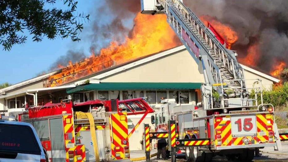 PHOTOS: Lakeland clubhouse engulfed in flames | FOX 13 Tampa Bay