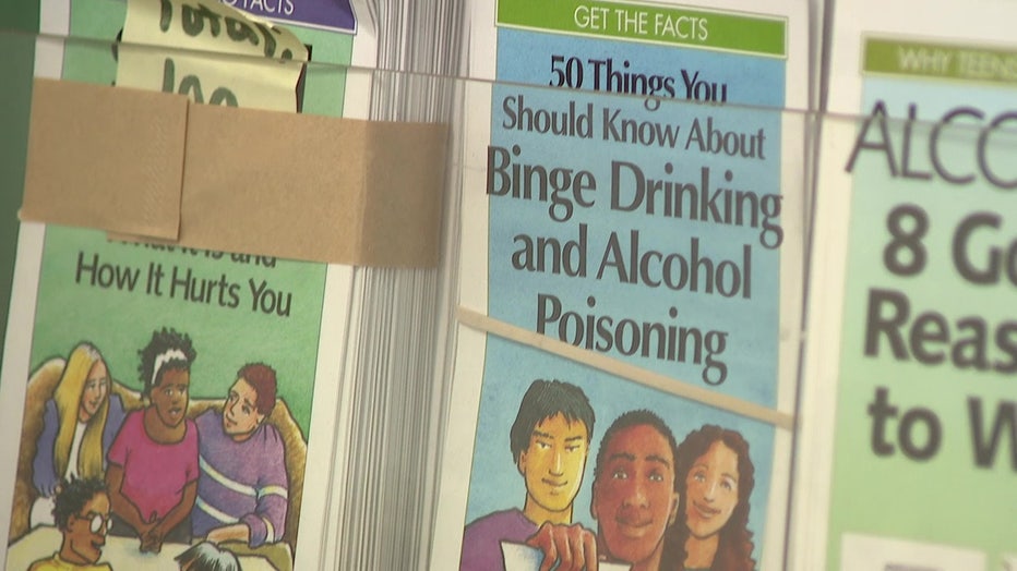 Pictured: Binge drinking brochures. 