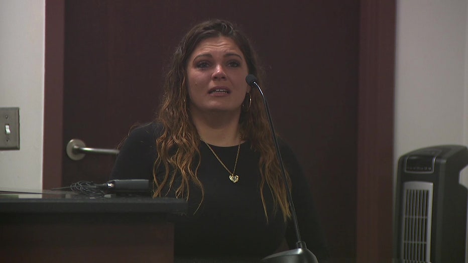 Rachel Keesee tearfully recalled the events that led up to her fiancée being shot. 