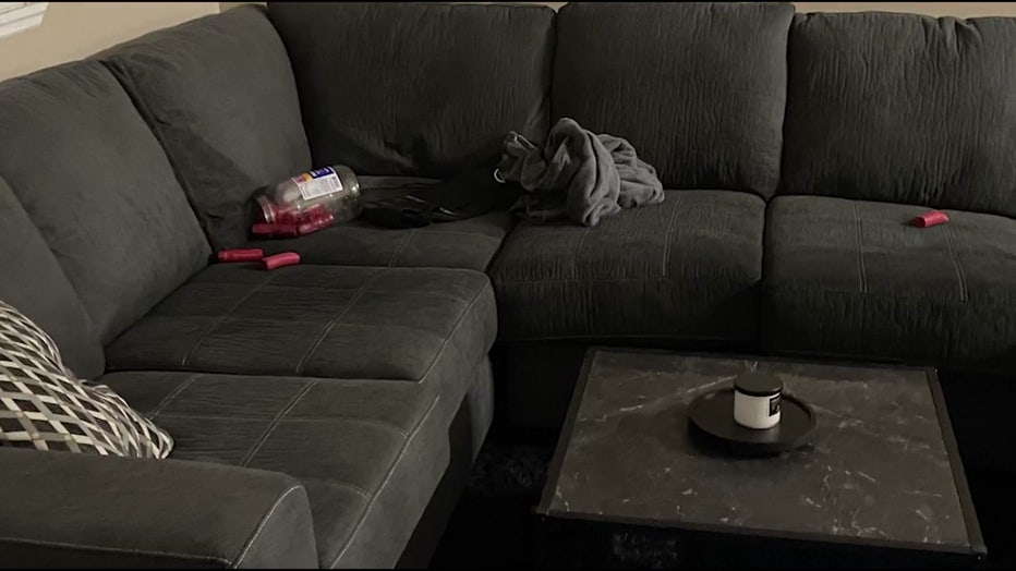 Deputies say Reddick threw pickled pork on her ex-boyfriend's couch. Image is courtesy of the Lee County Sheriff's Office.