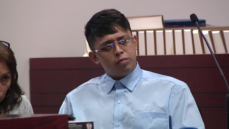 Andy Flores Tello in court. 