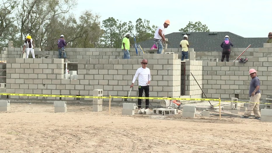 Construction crews work in Polk County. 