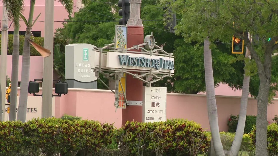 Exterior of WestShore Plaza. 