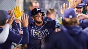 Trout hits 6th homer but Rays beat Angels 6-4 behind Caballero and Paredes