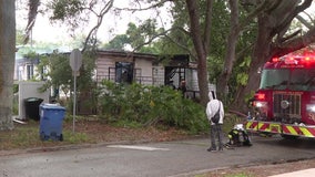 Fire tears through St. Pete home as strong storms roll through Bay Area