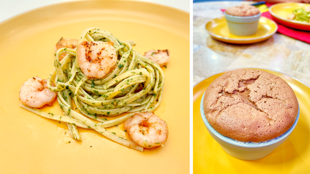 Recipe: Flippin Shrimp Pesto & Chocolate Soufflé
