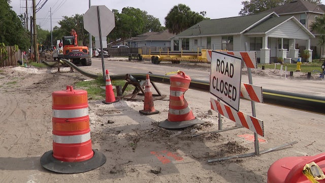City of Tampa installing storm water improvement project along Manhattan Ave.
