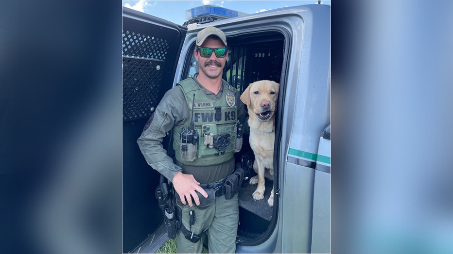 FWC K-9 Officer Malachi Wilkins and K-9 Havoc. Image is courtesy of FWC.