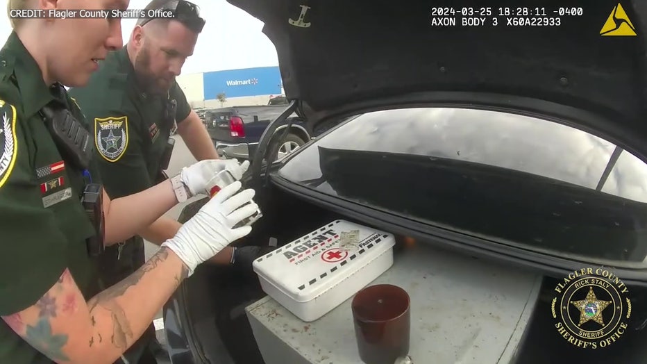 Deputies say when they were searching the vehicle connected to the Walmart theft they found drugs inside. Image is courtesy of the Flagler County Sheriff's Office.