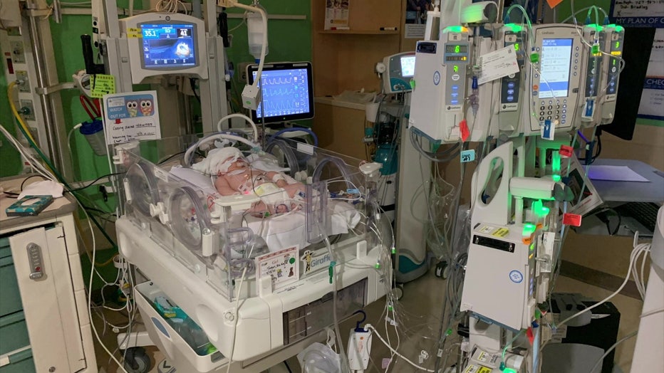 Kayley Tooker was flown to Johns Hopkins All Children's Hospital shortly after birth.