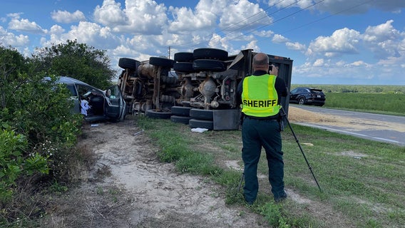 1 killed, 2 injured after car collides with dump truck in Lake Wales