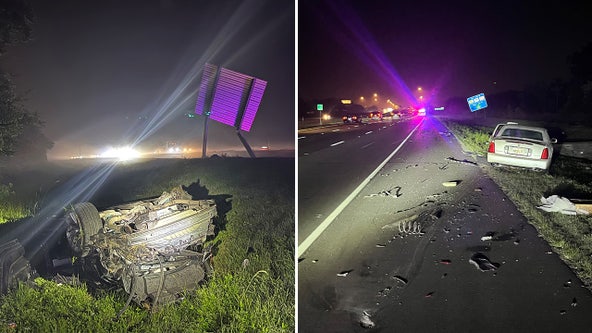 2 injured after driver careens into car parked on I-4 shoulder in Plant City: FHP