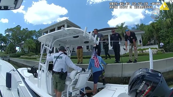 Video: Sarasota police officer stops spinning boat, rescues semi-conscious man on board