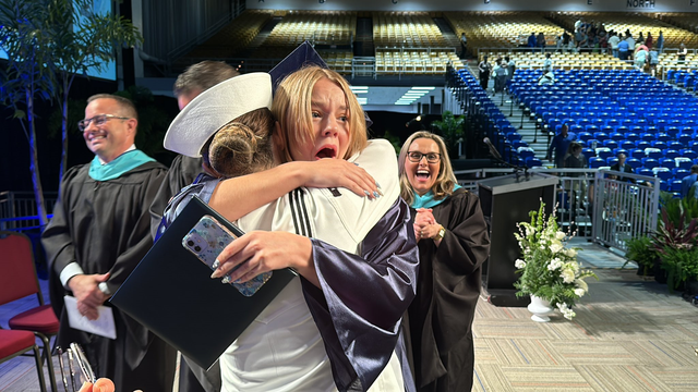 Lithia senior surprised at graduation by her military sister