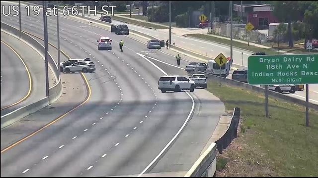 Crash involving Pinellas deputy shuts down US 19 for hours