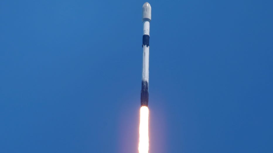 CAPE CANAVERAL, FLORIDA - MAY 06: A SpaceX Falcon 9 rocket lifts off from Launch Complex 40 at Cape Canaveral Space Force Station on May 06, 2024 in Cape Canaveral, Florida. The rocket is carrying 23 Starlink satellites into low Earth orbit. (Photo by Joe Raedle/Getty Images)