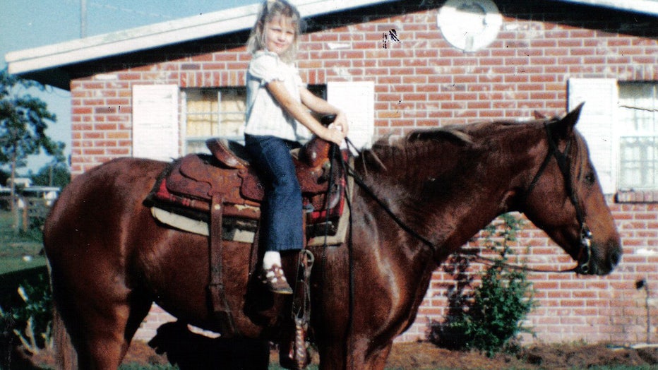 Bonnie stated riding horses shortly after she started walking. Courtesy: Dages family