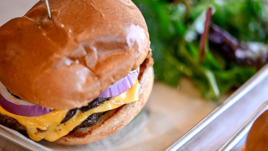 FILE - A double cheeseburger is pictured on Feb. 21, 2023 in Denver, Colorado. (Photo by AAron Ontiveroz/MediaNews Group/The Denver Post via Getty Images)