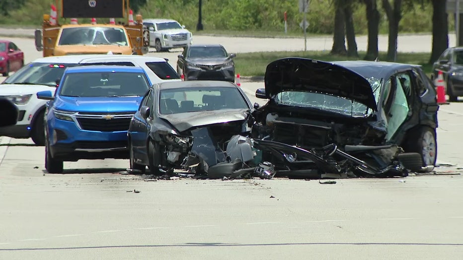 Police say the deadly crash involved 11 people in eight vehicles. 