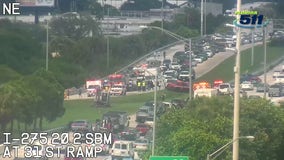 2 hurt in crash that caused major backups on I-275 southbound in St. Pete