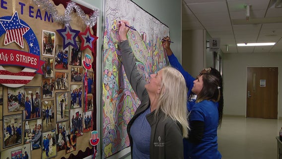 Moffitt's coloring wall helps support nurses' mental health: 'Our water cooler'