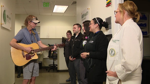Throat cancer survivor thanks Tampa General staff with singing performance