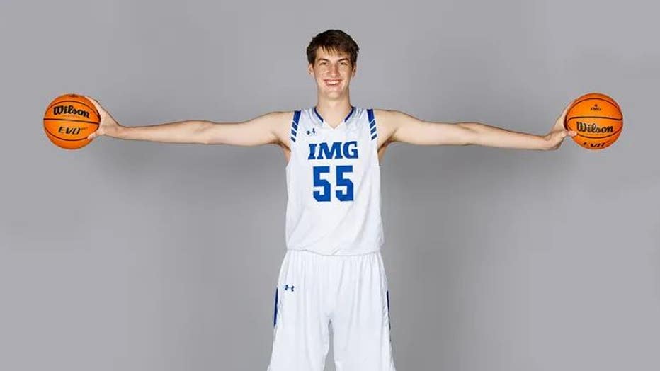 Olivier Rioux, 18, is listed as 7 feet, 9 inches tall. (Casey Brooke Lawson/ IMG Academy)