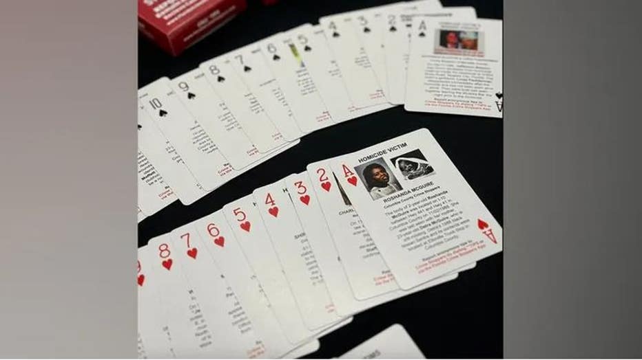 These playing cards feature information on homicide victims and missing persons. (Hillsborough County Sheriff's Office)