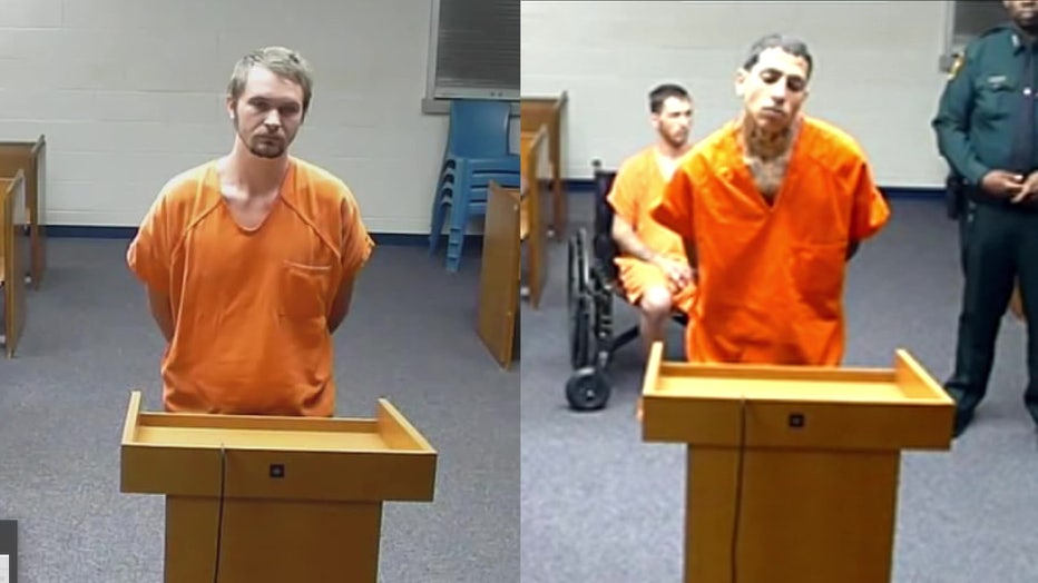 Talon Page and Adonai Moran Rivera appear in a Polk County courtroom. 