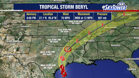 Beryl to intensify as it eyes a Texas landfall