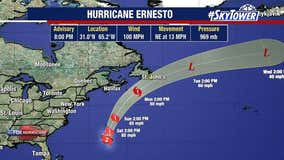 Hurricane Ernesto running into wind shear as it nears Bermuda