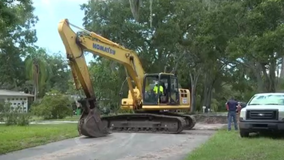 Pinellas County neighborhood pipe ruptures, causing sewage leak