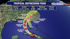 Tropical Depression 4 forms off Cuba’s coast, expected to become tropical storm as it nears Florida