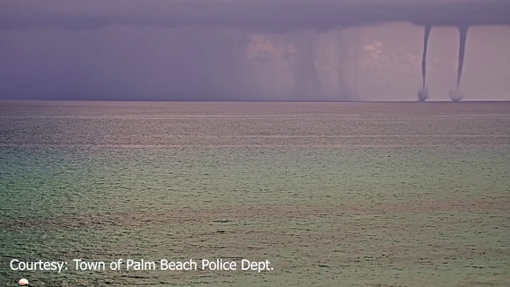 Trio of waterspouts spotted off Palm Beach