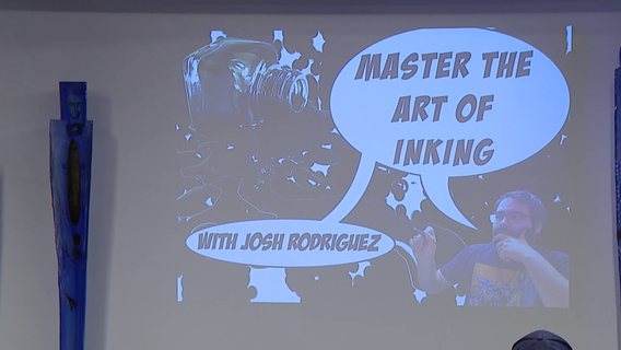 Comic artist inspiring others through inking at Imagine Museum