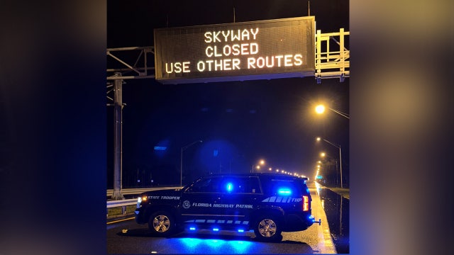 Sunshine Skyway Bridge closed as Debby brings high winds, heavy rain