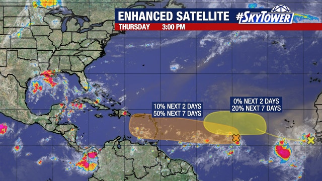 Tropical disturbance in Atlantic gets increased development odds as second one emerges