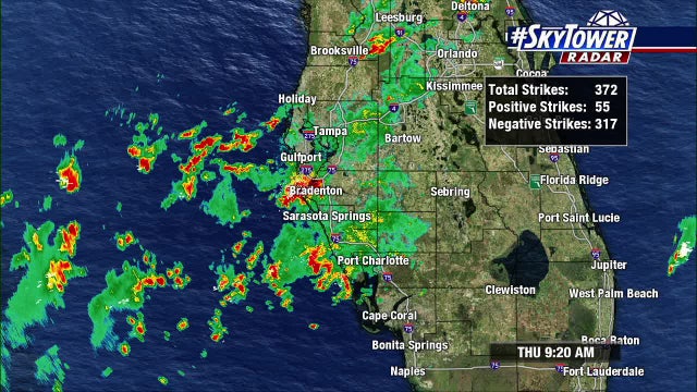 LIVE RADAR: Showers, storms rolling through Tampa Bay area